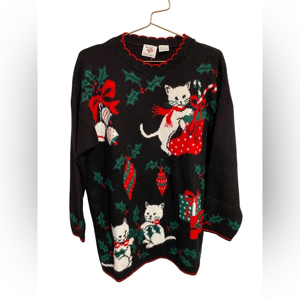 Vtg NUTCRACKER Acrylic/Lurex Ugly Holiday Christmas Sweater Women’s Large